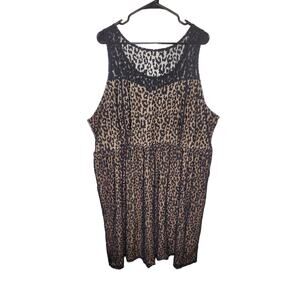 NWT Lane Bryant Leopard Print Lace Sleeveless Midi Dress